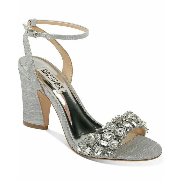 Badgley Mischka Women's Jill Chrystal Embellished Block Heel MP5331 Size 9 NIB🛒 - Picture 1 of 12